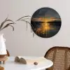 Gouden Reflectie op Water Wandcirkel kunststof plaat 5mm dik klein -sfeer4