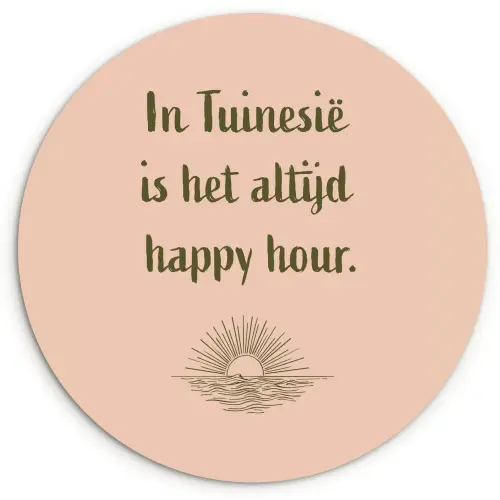 Tuin - Roze - Quote - Zon Wandcirkel plexiglas klein -3d
