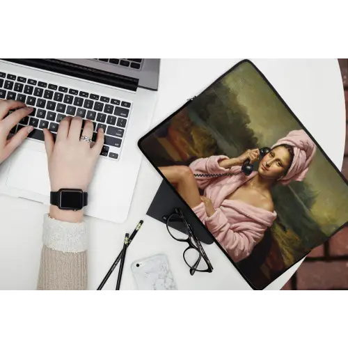 Mona - Klassiek - Roze laptophoes neopreen klein -bureau