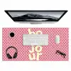 Bonjour - Stippen - Roze- Geel Muismat XXL klein -3d