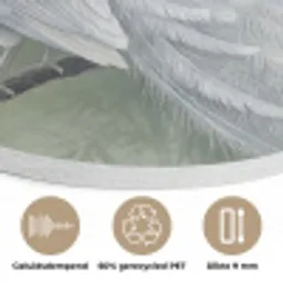 Pauwen - Wit - Natuur - Groen Akoestische PET Vilt - Rond klein -closeup_NL