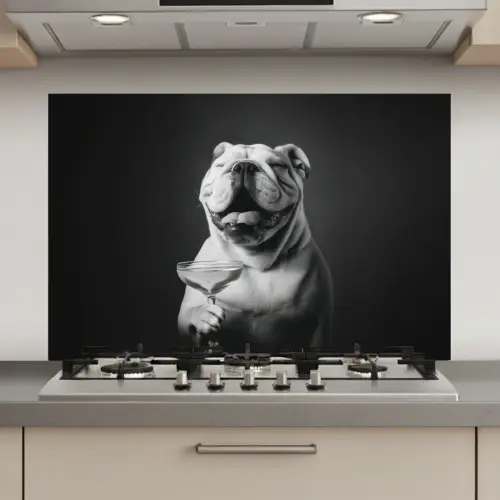 Buldog - Hond - Glas keuken achterwand spatscherm klein -3d_website