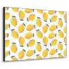 Citroenen - Wit - Bloemen - Patroon Textielframe zwart klein 947 -3d