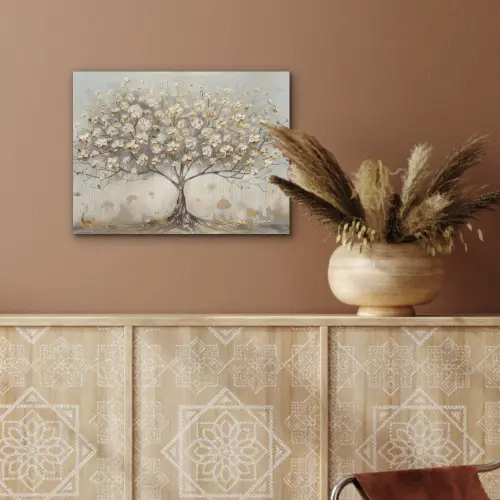 Boom - Beige - Goud - Verflook - Grijs PET vilt klein -sfeer4