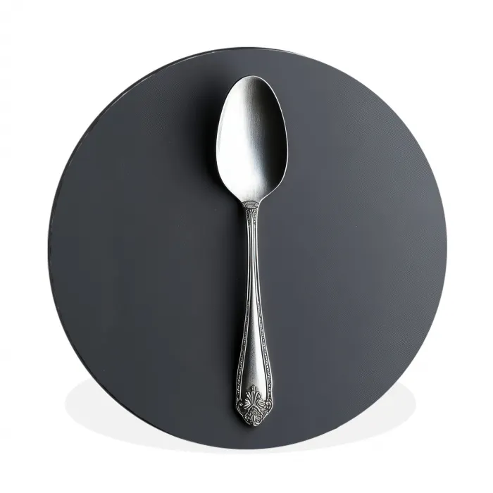 Zilver - Metaal - Lepel Wandcirkel aluminium klein -3d