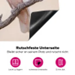 Papagaai - Tak - Roze Inductie beschermer vinyl 3mm klein -zzzzzzz-lf-onderkant