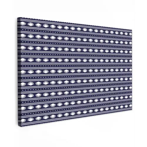 Schelp - Nautisch - Blauw - Wit Tuinposter op houten frame 2 cm dik klein 845 -3d