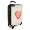 Rood hart op een beige achtergrond NBS - Handbagage koffer - Kinderen Unisex middel -productfoto_3d