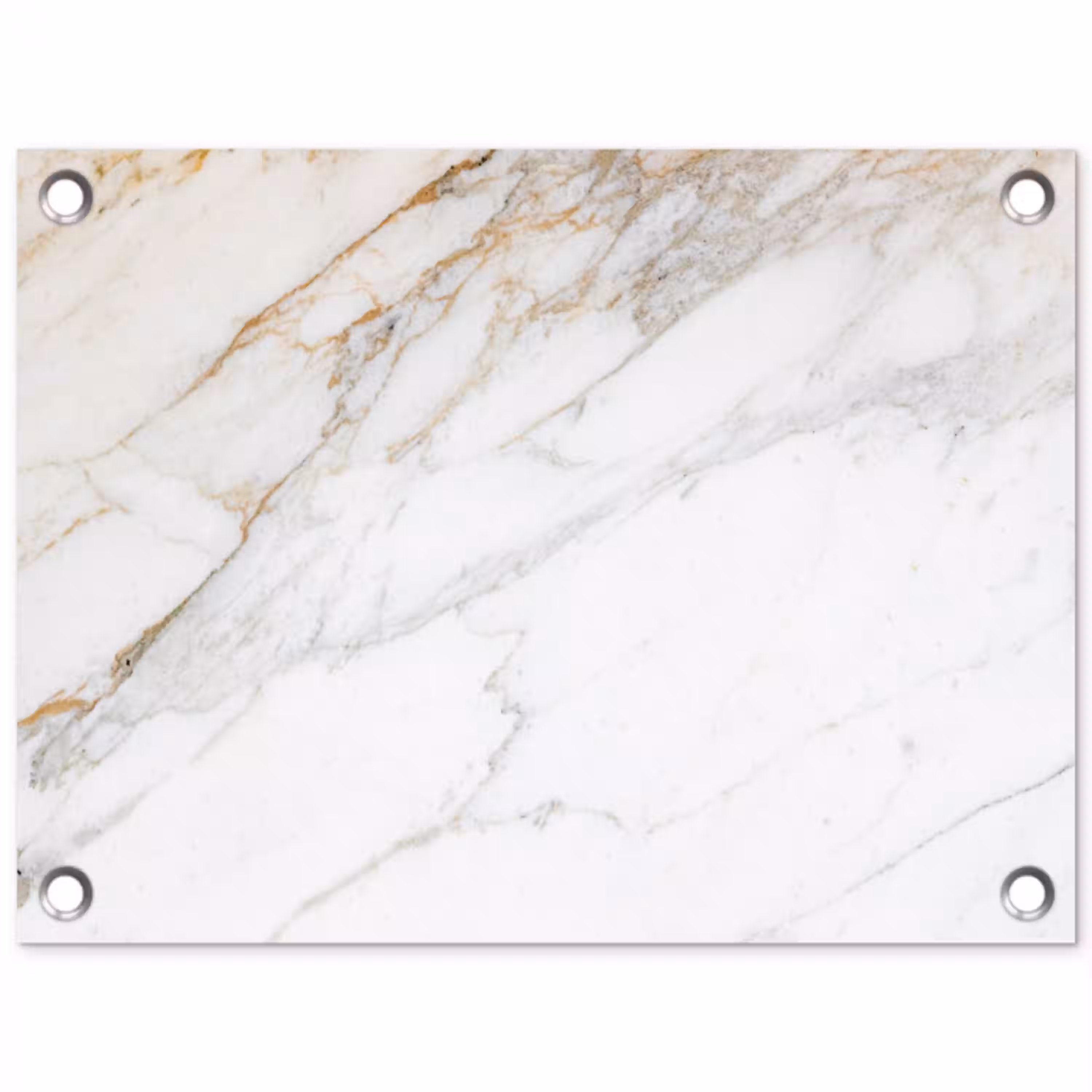 Marmer - Steen - Wit - Goud - Marmerlook - Steen - Luxe tuinposter los doek klein -3d