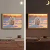 Ijsbeer - Sneeuw - Zonsopgang Light Box met batterij (Wandlamp) middel -sfeer3