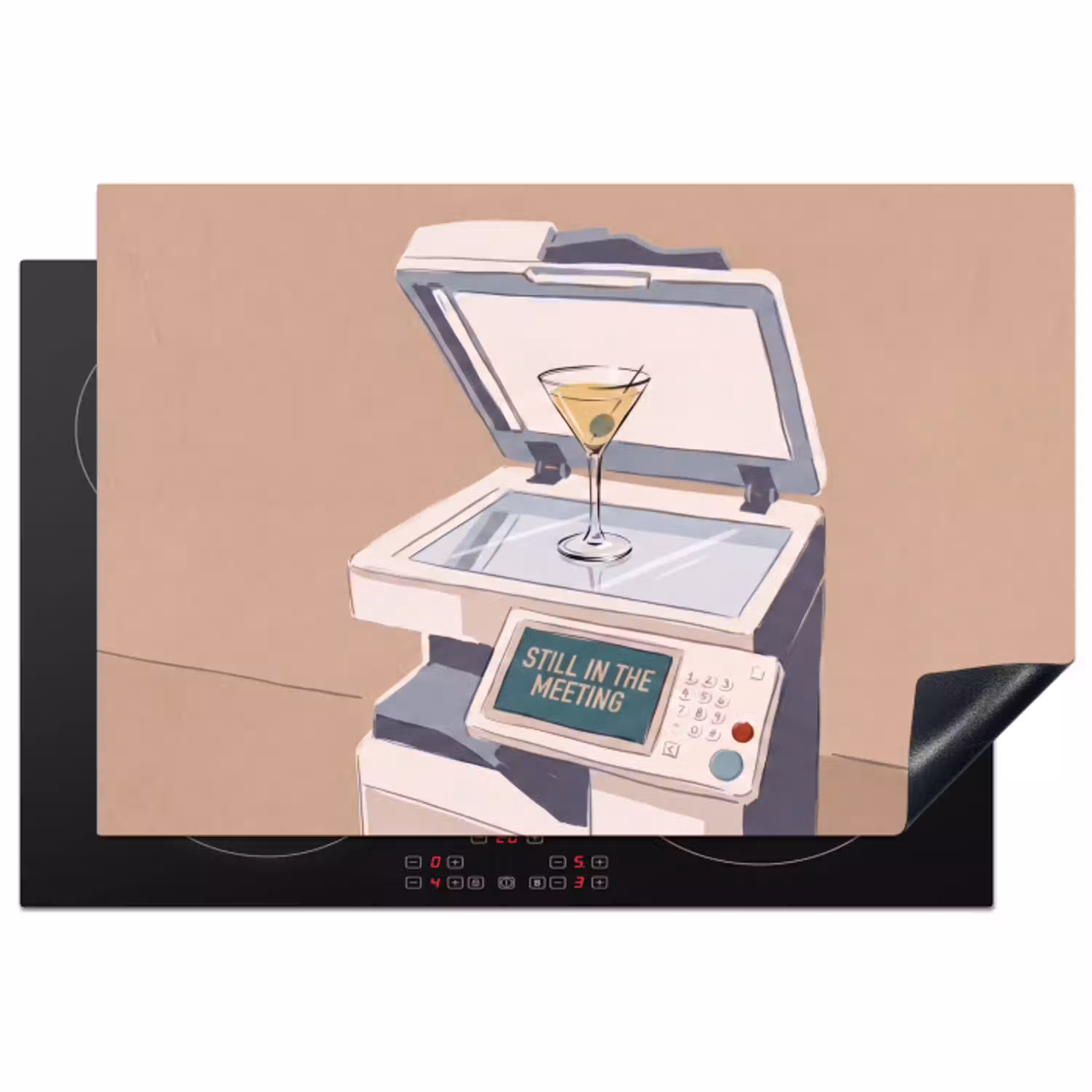 Kantoor - Drank - Humor - Illustratie Inductie beschermer vinyl 3mm klein -3d