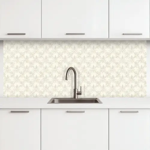 Patroon - Bloemen - Beige keuken achterwand 2 middel 871 -3d