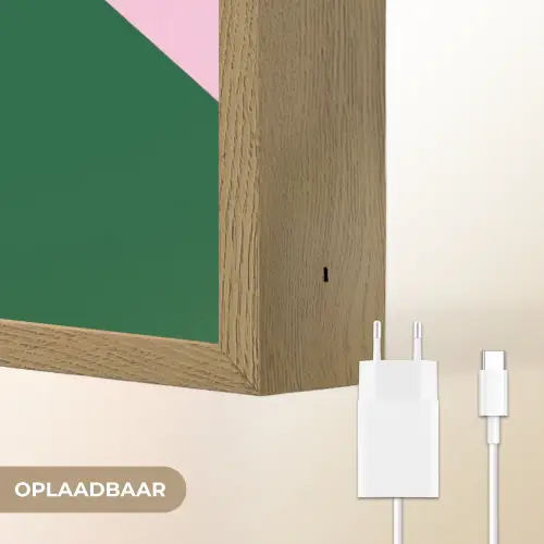 Groen - Teskt - This is art - Roze Light Box met batterij (Wandlamp) middel -USP_websiteoplaadbaarNL