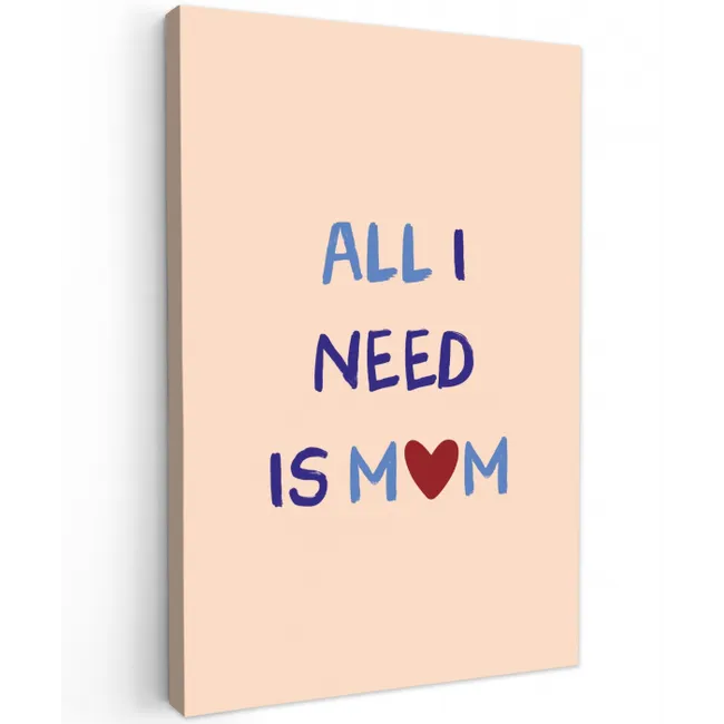 Moeder - Tekst - Hartje - Rood Tuinposter op houten frame 2 cm dik middel -3d