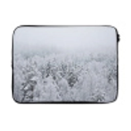 Bos - Sneeuw - Winter - Natuur - Wit laptophoes neopreen klein -3d