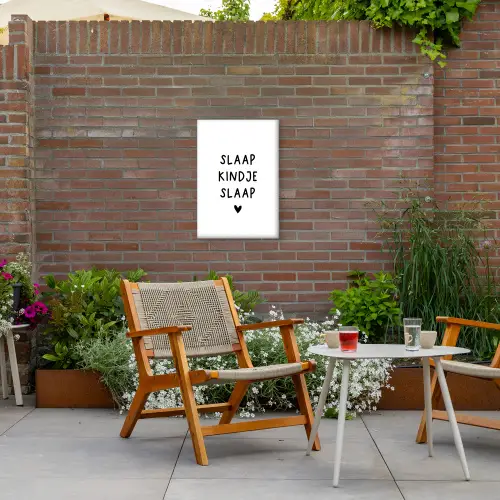 Slaap kindje slaap - Spreuken - Quotes Tuinposter op houten frame 2 cm dik klein -sfeer3