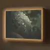 Blad - Groen - Nerven - Regendruppels Light Box met batterij (Wandlamp) middel -z3d_website