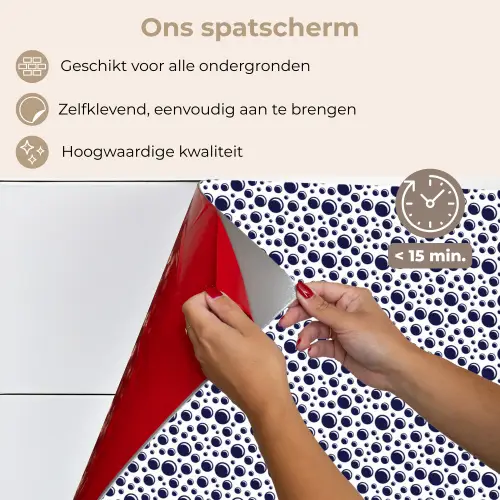 Oceaan - Bubbel - Blauw - Wit keuken achterwand spatscherm klein 900 -spatscherm_NL