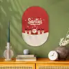 Illustratie - Kerstman - Rendieren - Rood Wandcirkel Ovaal Forex klein -sfeer2