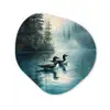 Bos - Water - Eenden - Mistig Wandcirkel Organisch Plexiglas middel -3d