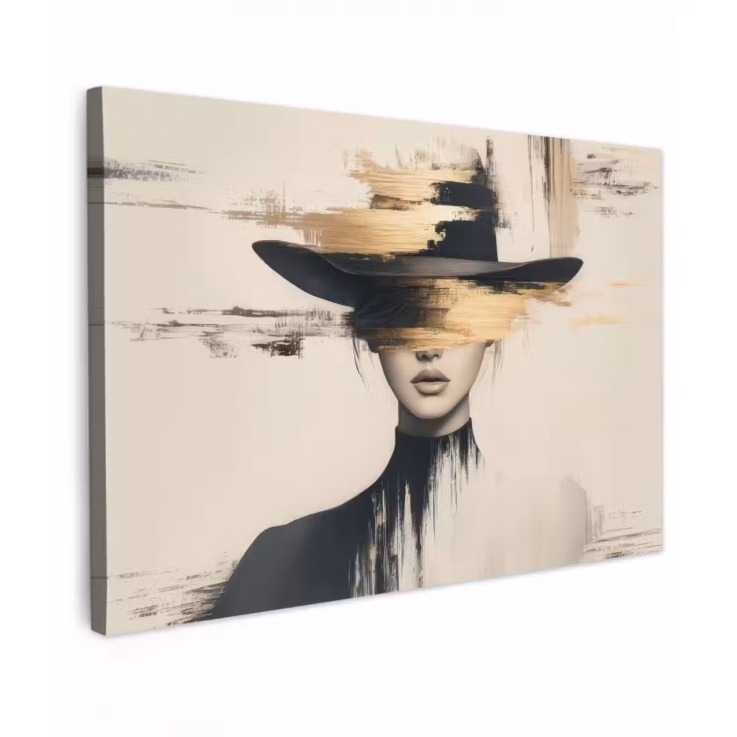 Outdoor Leinwand - Frau - Hut - Farbe
