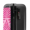 Patroon van bladeren in licht- en donkerroze NBS - Handbagage koffer - Kinderen Unisex middel -slot