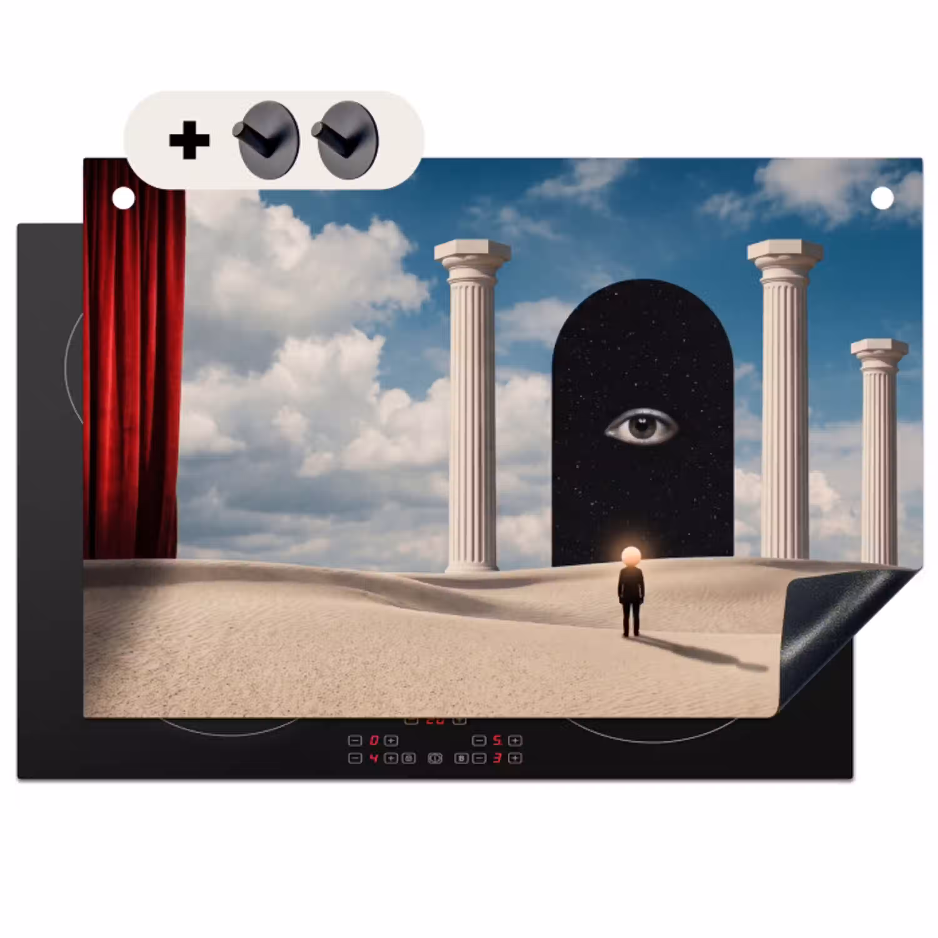 Droom - Woestijn - Oog Inductie beschemer met haakjes klein -3d