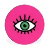 Minimalistisch - Oog - Roze Wandcirkel aluminium klein -3d