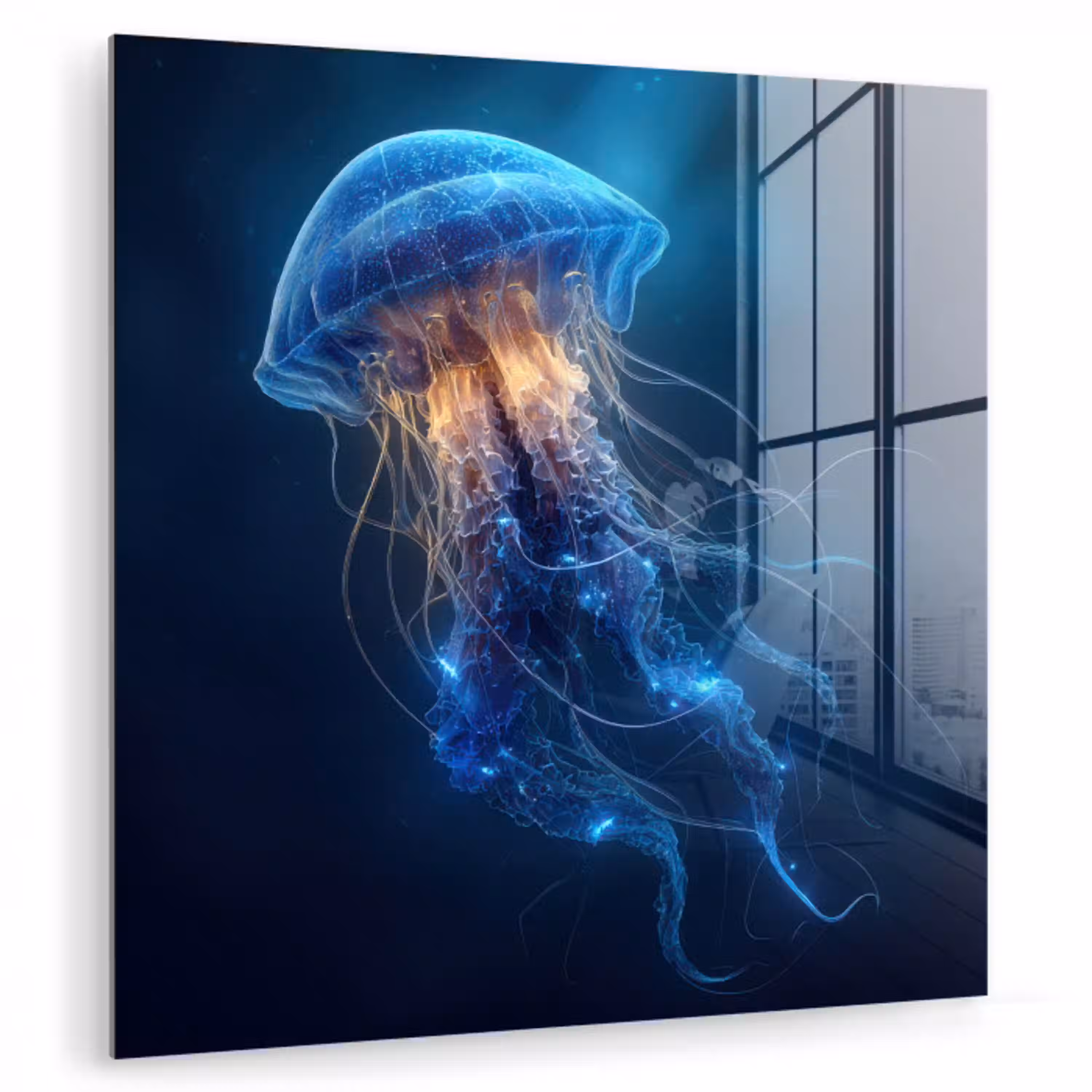 Kwal - Lichtgevend - Tentakels - Blauw plexiglas 5mm klein -zzzproduct_nieuw