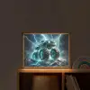 Monstertruck - Bliksem - Blauw - Jongens - Auto Light Box met batterij (Wandlamp kind) middel -sfeer1_kind