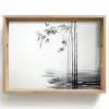Bamboestammen - Water - Minimalistisch - Wit Dienblad Rechthoek middel -z3d_shopping