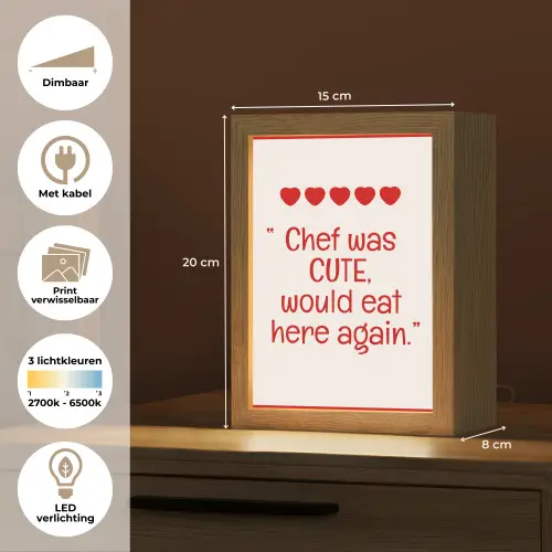 Tekst - Rood - Hartjes Light Box met kabel (Wandlamp) klein -USP_websiteoverzichtNL