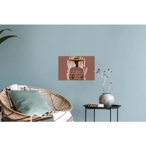Abstract - Figuur - Illustratie - Hoed Muursticker klein -plant