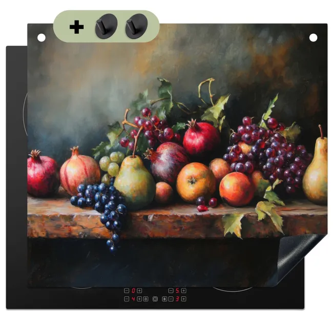 Induction Hob Cover & Splashback (2-in-1) - Rustic - Still Life - Fruit