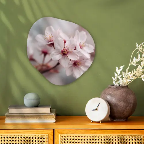 Bloesems - Meeldraden - Geel - Wazig Wandcirkel Organisch Forex 3mm klein -sfeer2