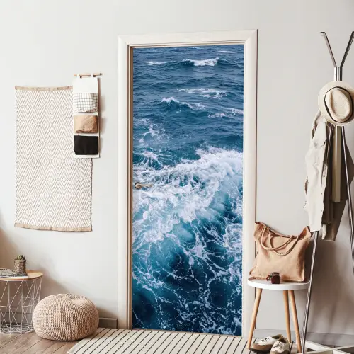 Golven - Oceaan - Blauw deurposter klein -sfeer6