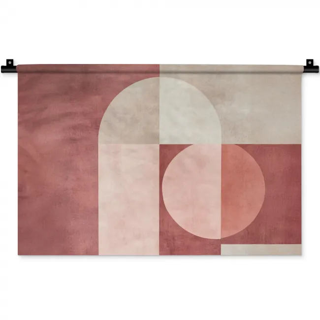 Wandkleed - Figuren - Abstract - Roze