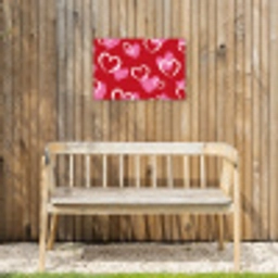 Patroon - Hartjes - Roze - Valentijn Tuinposter op houten frame 2 cm dik klein -sfeer4