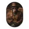 Chimpansee - Stoel - Pak - Bruin Wandcirkel Ovaal Glas middel -3d