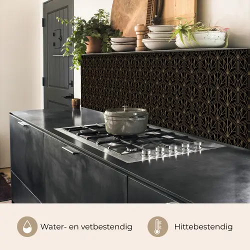 Goud - Zwart - Lijnen keuken achterwand 2 middel 871 -usp_NL