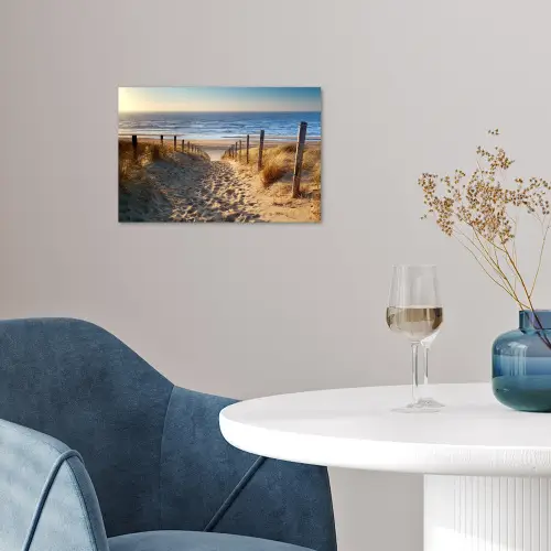 Strand - Zee - Nederland - Duinen - Zon poster papier klein -sfeer3