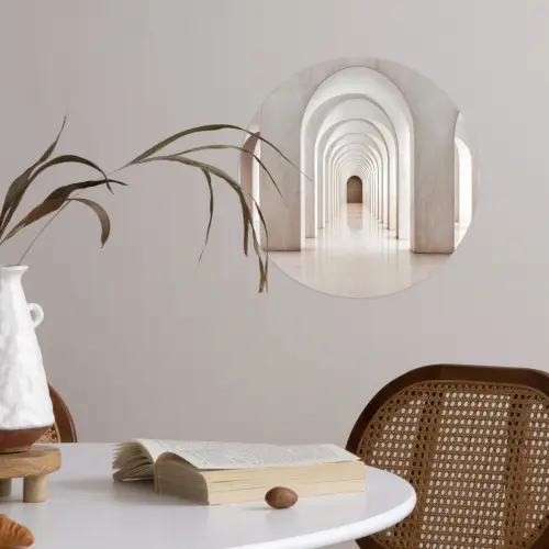 Hal - Bogen - Symmetrisch - Modern Wandcirkel behangsticker klein -sfeer3