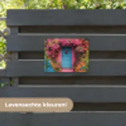 Bloemen - Deur - Roze tuinposter los doek klein -sfeer3