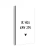 Quotes - Ik hou van jou - Spreuken aluminium wit klein -3d