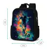 Neon - Voetballer - Kleurrijk Rugzak - Zwart middel -productfoto_formaten