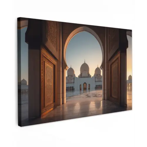 Zonsopkomst - Witte koepels - Marmer plein canvas 2cm klein -z3d