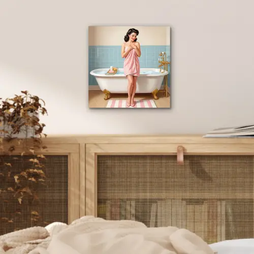 Badkamer - Vrouw - Roze aluminium wit klein -sfeer3