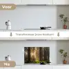 Bos - Gras - Zonlicht keuken achterwand spatscherm klein -voor_na_NL