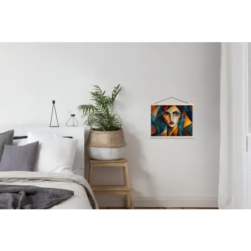 Portret - Abstract - Vormen textielposter latten blank klein -woonkamer