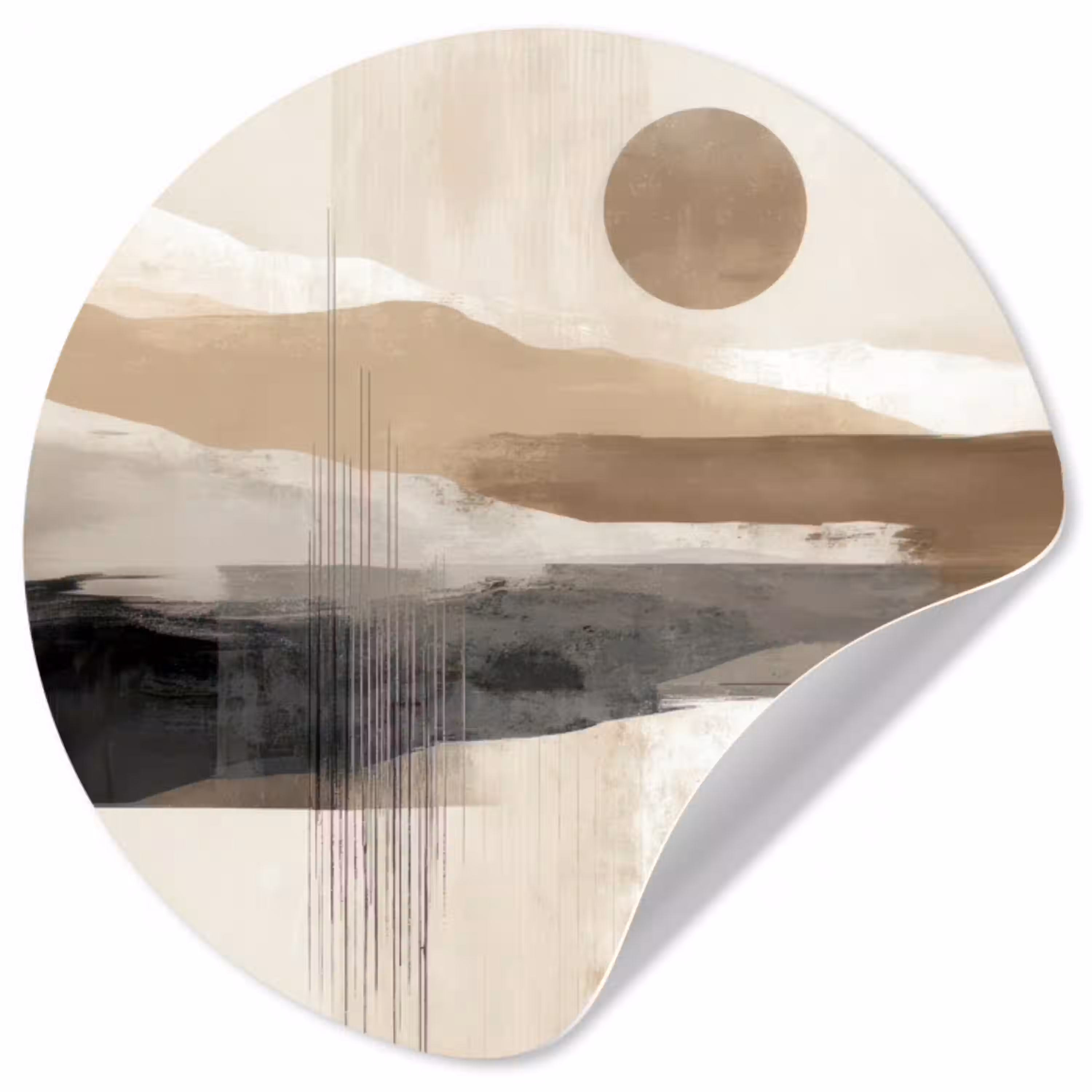Minimalistisch - Landschap - Dimensie Wandcirkel behangsticker klein -3d